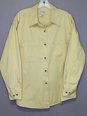 Limited Chinos Women’s Large Yellow 100% Cotton Button Down Shirt Oversized